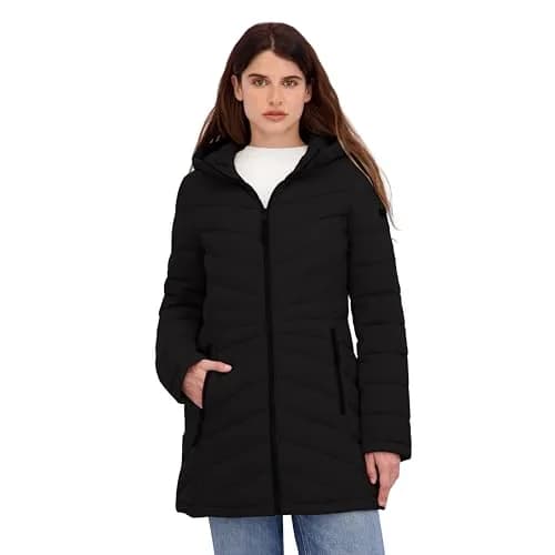 HFX Women's Longline Stretch Puffer Coat, Black, Large | Active & Performance Winter Outerwear thumbnail 6