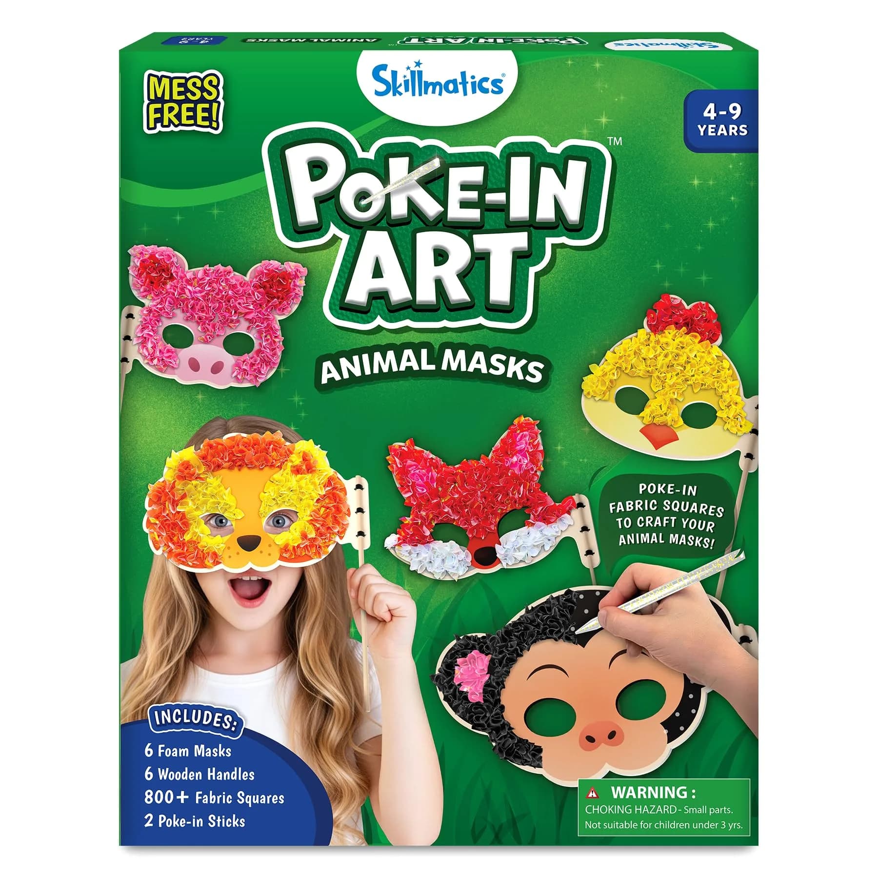 Skillmatics Poke-in Art Animal Masks Craft Kit | Mess-Free Fun for Kids Ages 4-9 - main product image