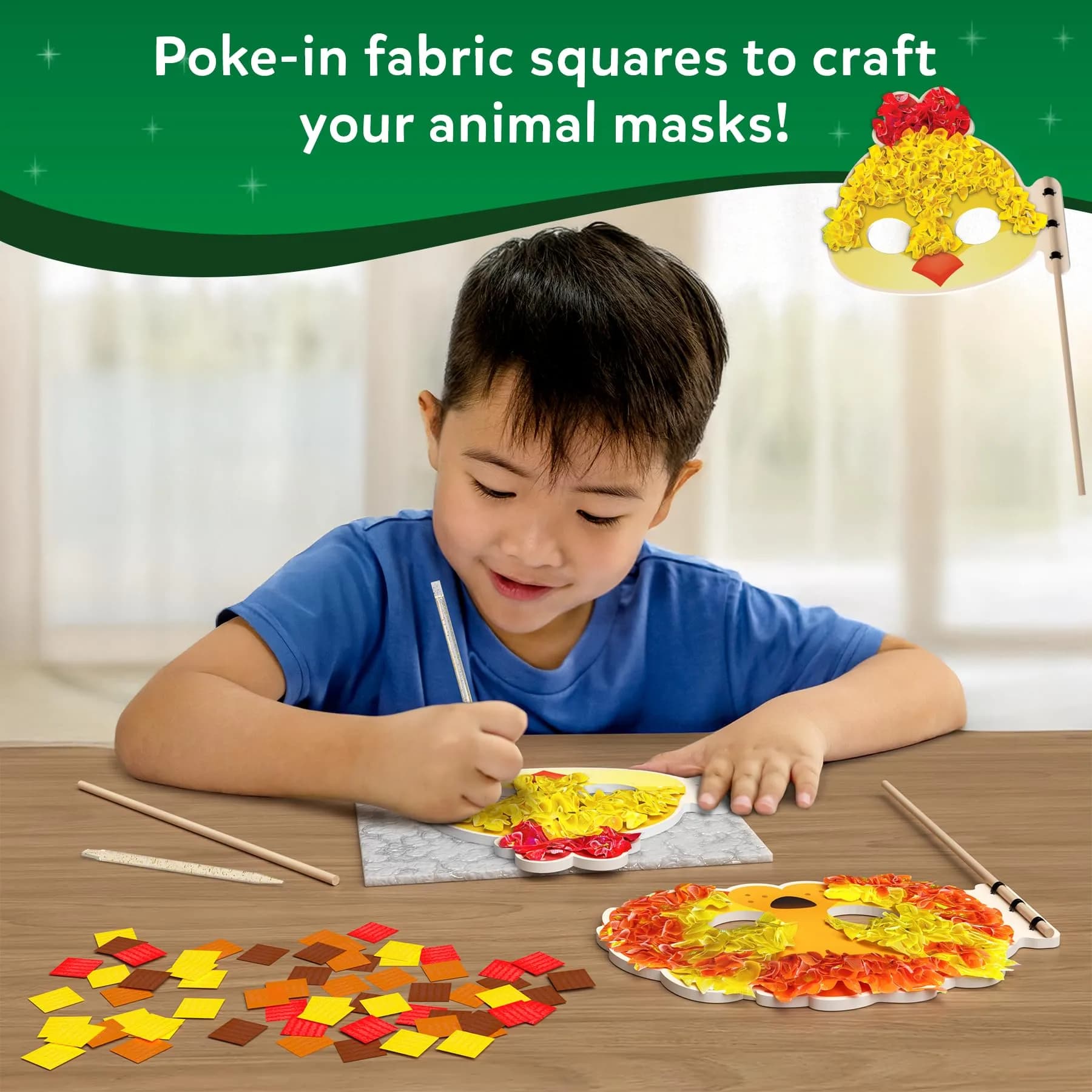 Skillmatics Poke-in Art Animal Masks Craft Kit | Mess-Free Fun for Kids Ages 4-9 - view 3