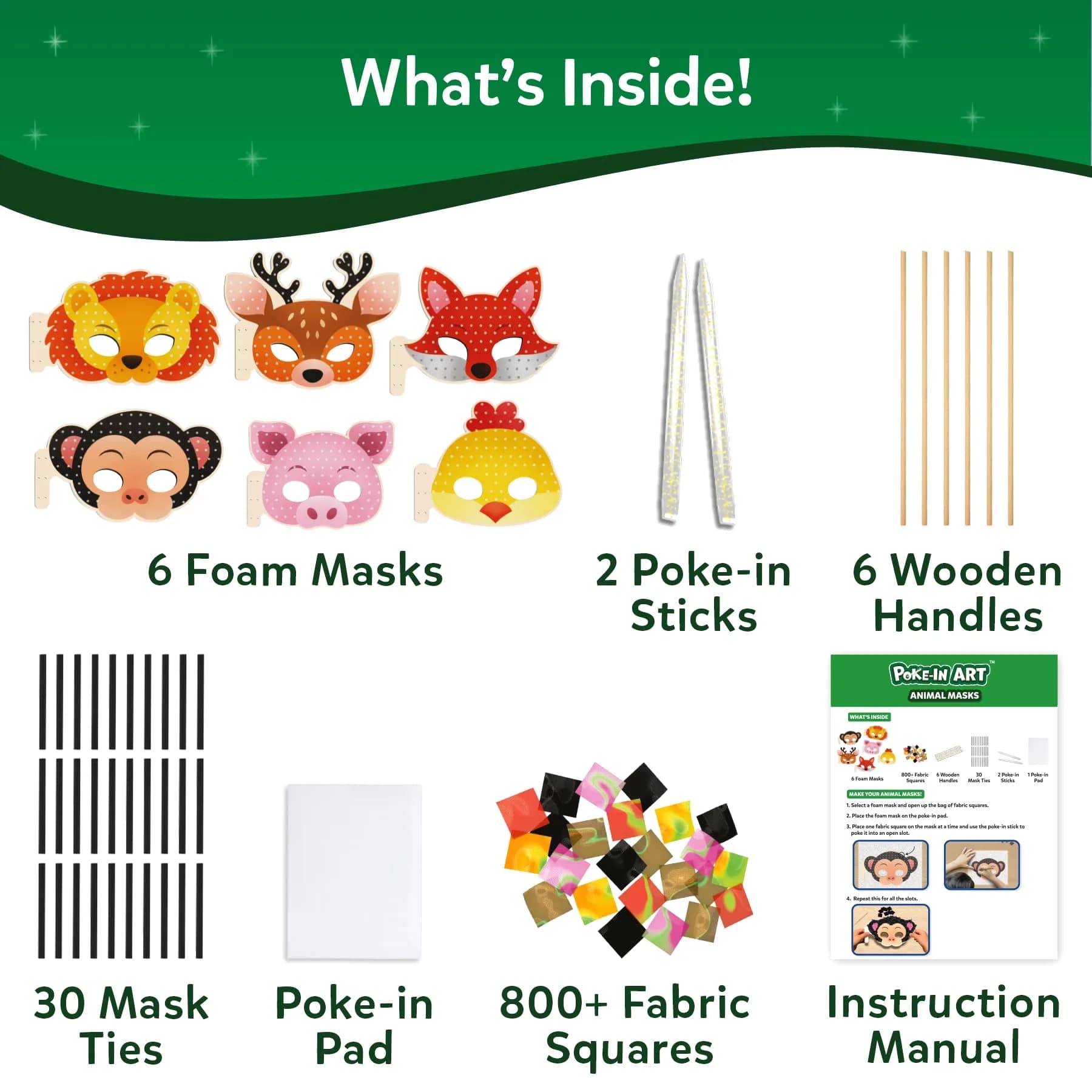 Skillmatics Poke-in Art Animal Masks Craft Kit | Mess-Free Fun for Kids Ages 4-9 - view 4