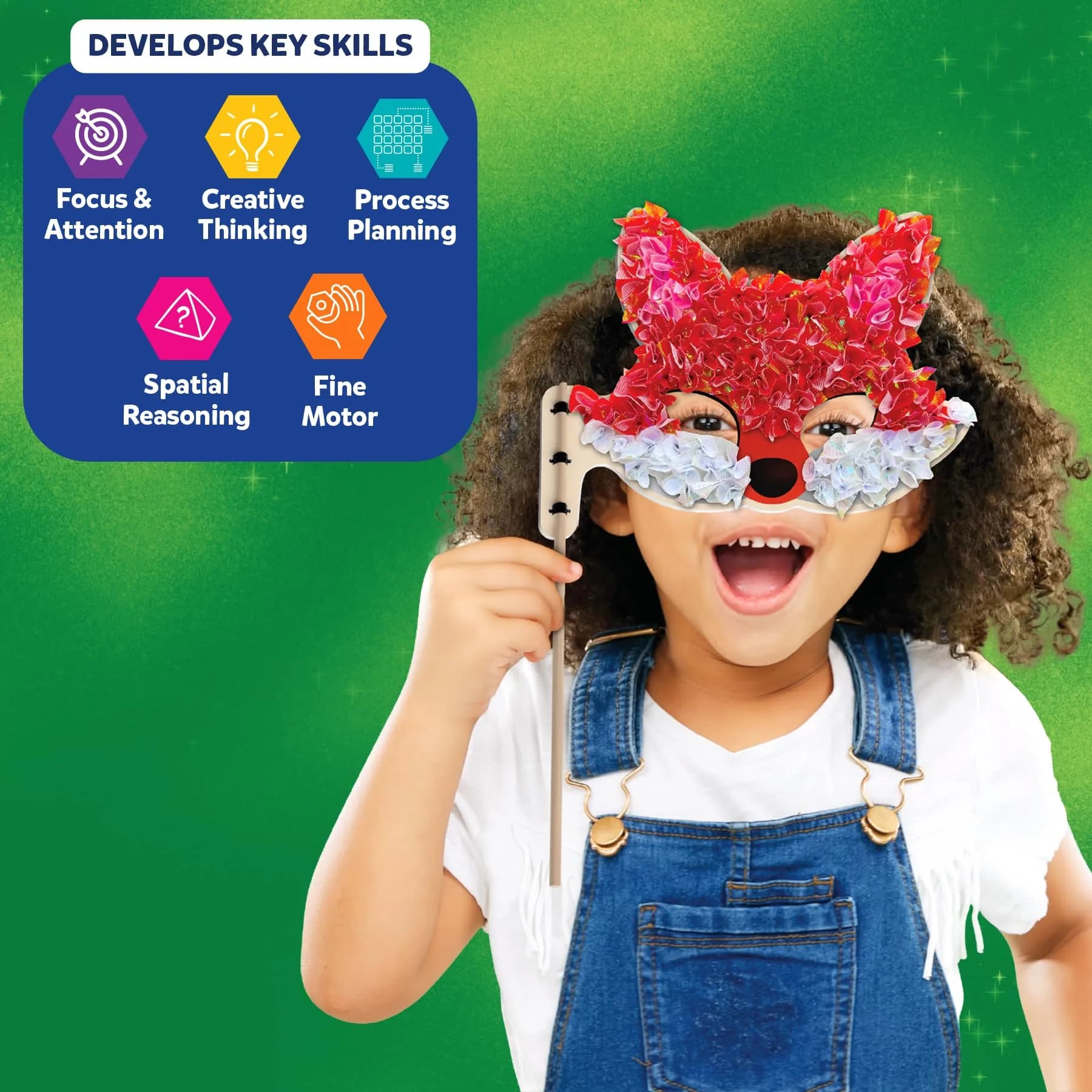 Skillmatics Poke-in Art Animal Masks Craft Kit | Mess-Free Fun for Kids Ages 4-9 - view 5
