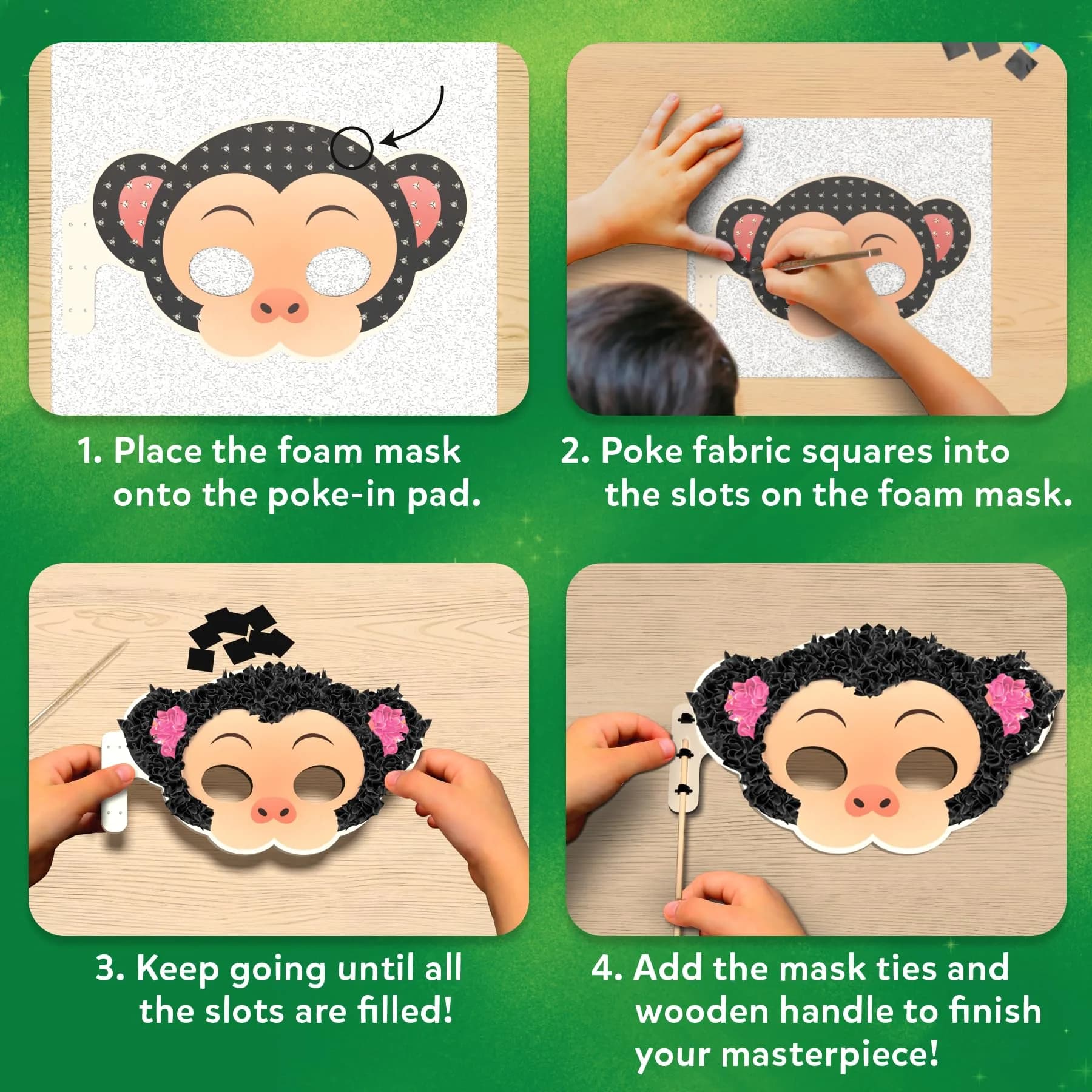 Skillmatics Poke-in Art Animal Masks Craft Kit | Mess-Free Fun for Kids Ages 4-9 - view 6