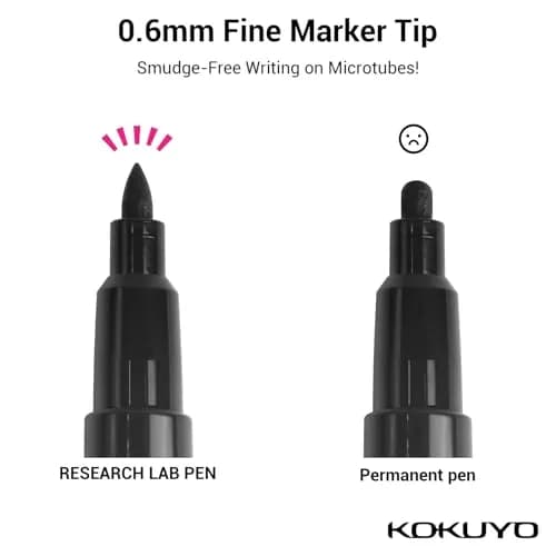 KOKUYO Alcohol Resistant Laboratory Markers, 5 Black Permanent Freezer Lab Pens with 0.6mm Fine Point Tip | Smudge-Proof & Chemical-Resistant thumbnail 4