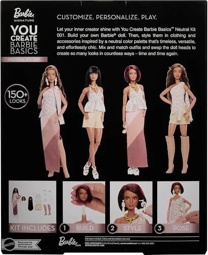 Barbie Basics You Create Neutral Kit 001 Doll and Fashions | Customizable 1:6 Scale Doll with Interchangeable Heads & Neutral Styles thumbnail 6