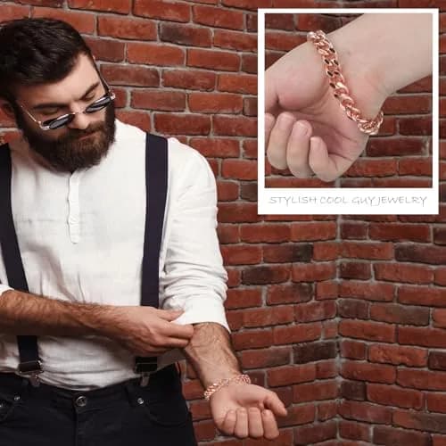 Tondiamo Copper Braided Bracelet 21.1 cm (8.3 Inches) | Rustic Style for Men & Women thumbnail 6