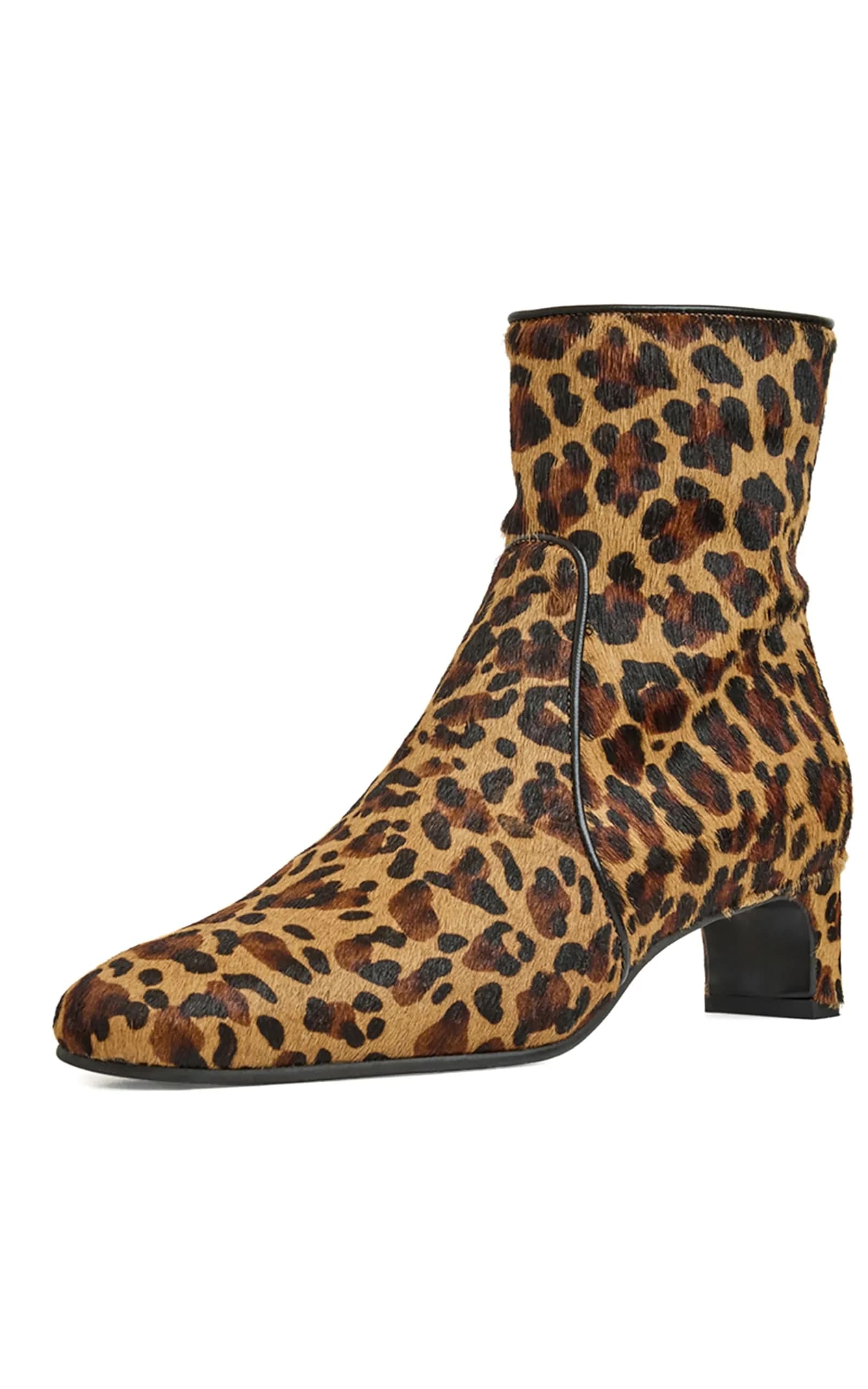 Aquatalia Siella Leopard Haircalf Water-Resistant Bootie | 1.7" Block Heel, Made in Italy — Leopard Haircalf