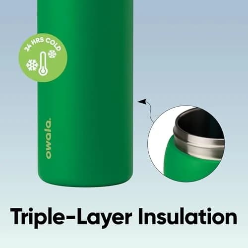 Owala FreeSip Stainless Steel Water Bottle 32 oz Putting Green | Insulated, Spill-Proof, USA-Sourced thumbnail 4