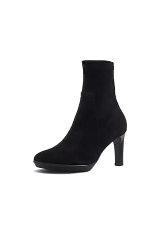 Aquatalia Rhumba Low Black Suede | Elegant Stretch-Leather Bootie with 3.5" Heel thumbnail 1