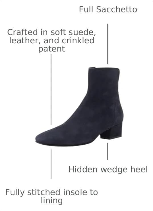 Aquatalia ULYSSA NAVY SUEDE | Ankle Boot with Wedge Heel & Italian Craftsmanship thumbnail 3
