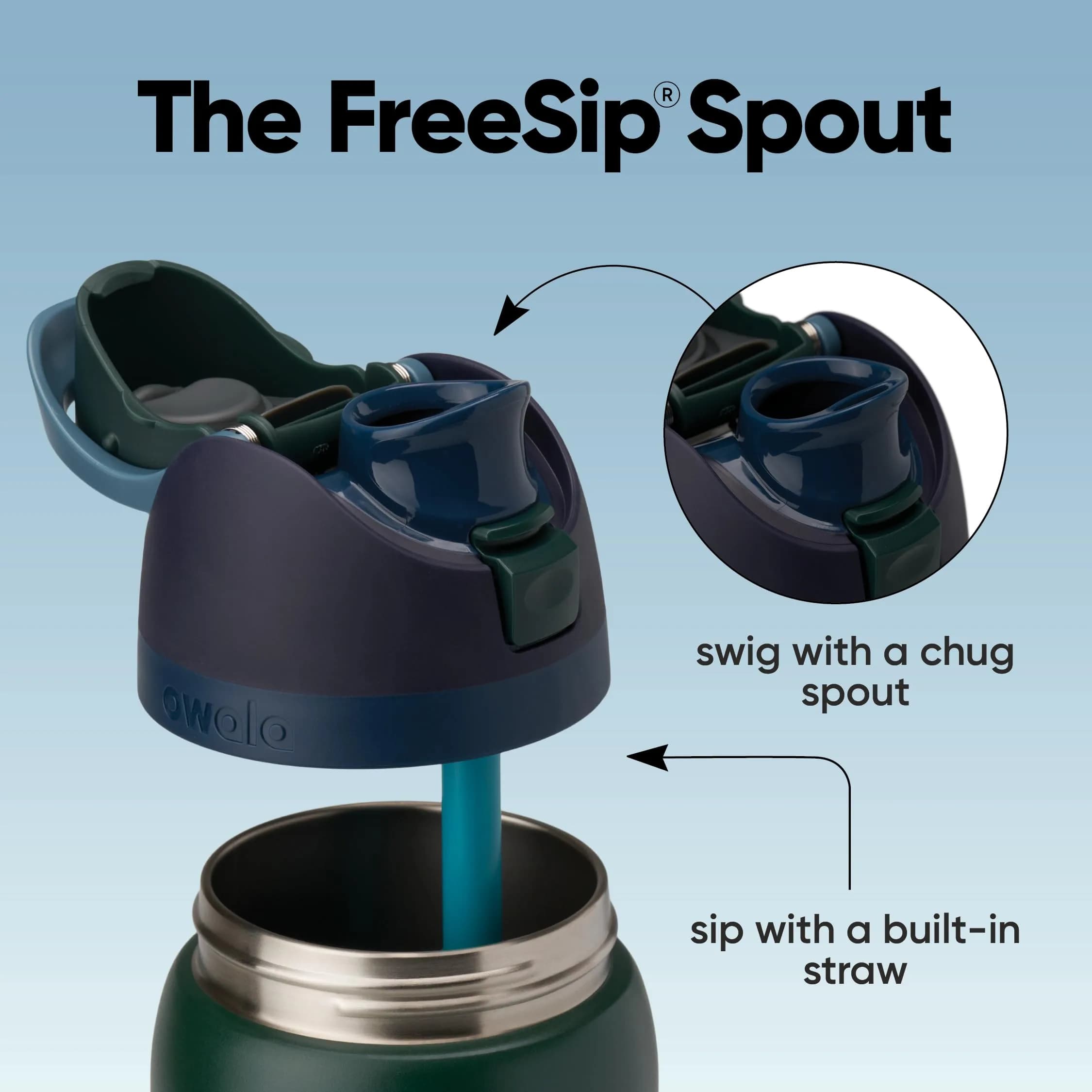 Owala FreeSip Insulated Water Bottle 32 oz (946 ml) Lost Signal | Keeps Cold 24 Hrs - view 2