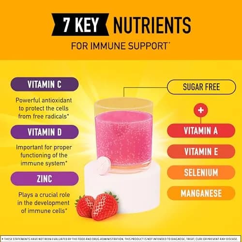 Airborne Very Berry Vitamin C 1000mg with D & Zinc Effervescent Tablets 60 Count (Pack of 2) | Immune Support with Antioxidants thumbnail 2