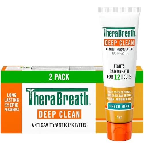 TheraBreath Deep Clean Toothpaste Fresh Mint 4 oz 2-Pack | Dentist Formulated - main product image