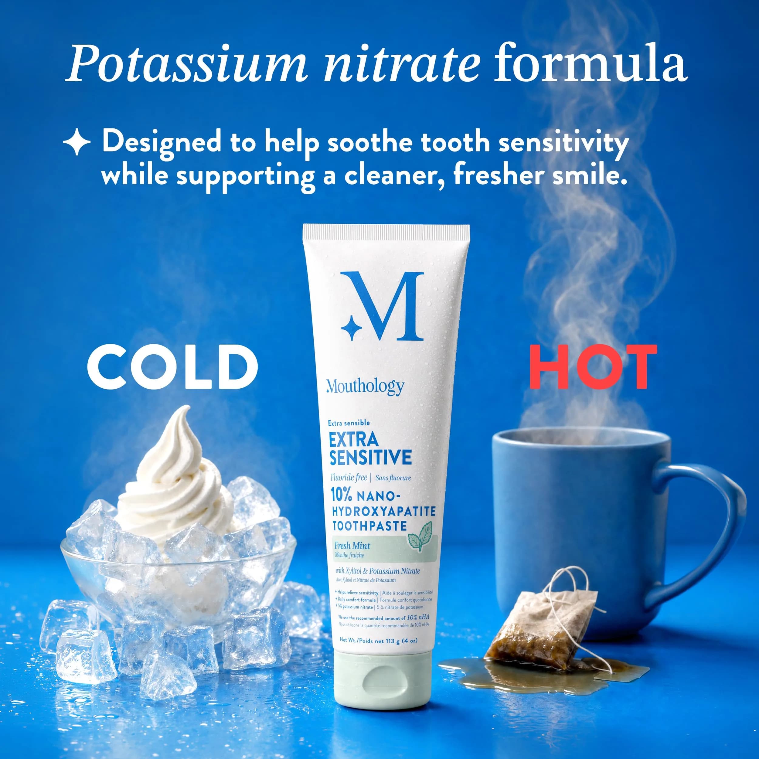 Mouthology Extra Sensitive 10% Nano Hydroxyapatite Toothpaste 118ml (4oz) | Fluoride-Free Enamel Strengthening - view 4