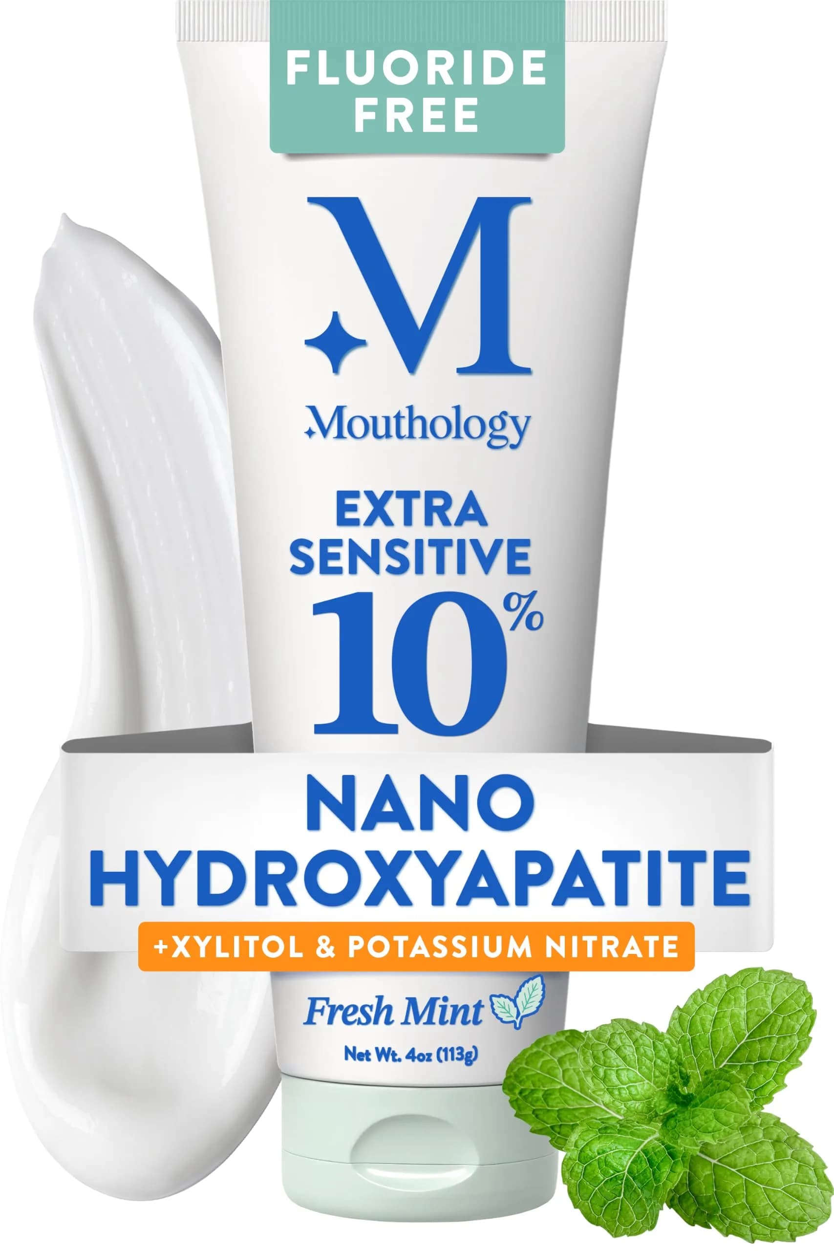 Mouthology Extra Sensitive 10% Nano Hydroxyapatite Toothpaste 118ml (4oz) | Fluoride-Free Enamel Strengthening - main product image