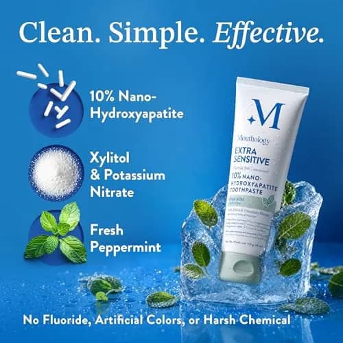 Mouthology Extra Sensitive 10% Nano Hydroxyapatite Toothpaste 118ml (4oz) | Fluoride-Free Enamel Strengthening thumbnail 2