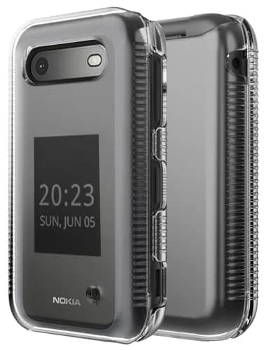 Nakedcellphone Clear Hard Shell Case for Nokia 2760 2780 Flip Phone | Slim Fit, Screen Protection, Textured Grip thumbnail 1