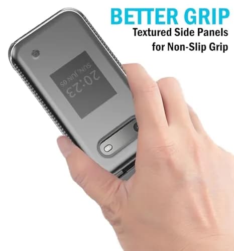 Nakedcellphone Clear Hard Shell Case for Nokia 2760 2780 Flip Phone | Slim Fit, Screen Protection, Textured Grip thumbnail 3