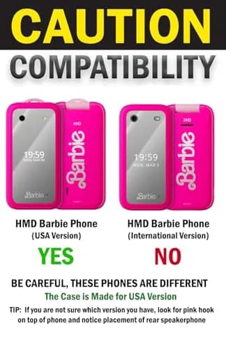 Nakedcellphone Clear Case for HMD Barbie Flip Phone (USA Version ONLY) - 12.3cm (4.84in) Length | Slim Fit with Textured Grip thumbnail 8
