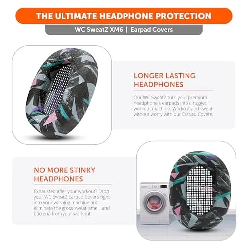 WC SweatZ XM6 Silicone Sweat Covers for Sony WH-1000XM6 | Sweatproof, Washable, Durable (70-120 chars) thumbnail 4