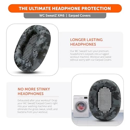 WC SweatZ XM6 Silicone Sweat Covers for Sony WH-1000XM6 | Sweatproof, Washable & Durable thumbnail 4