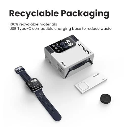 Amazfit Bip 6 Smart Watch 46mm Red | 1.97" AMOLED Display, 14-Day Battery, GPS, AI Coaching thumbnail 6