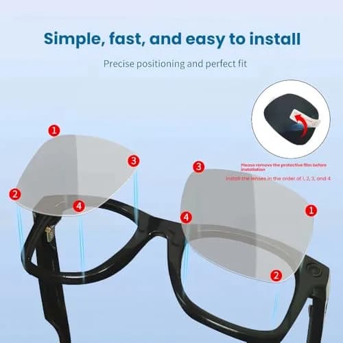Harlafou Replacement Lenses for Ray-Ban Meta RW4006 RW4008 50mm | Clear-Anti Blue Light Transition Lenses thumbnail 2