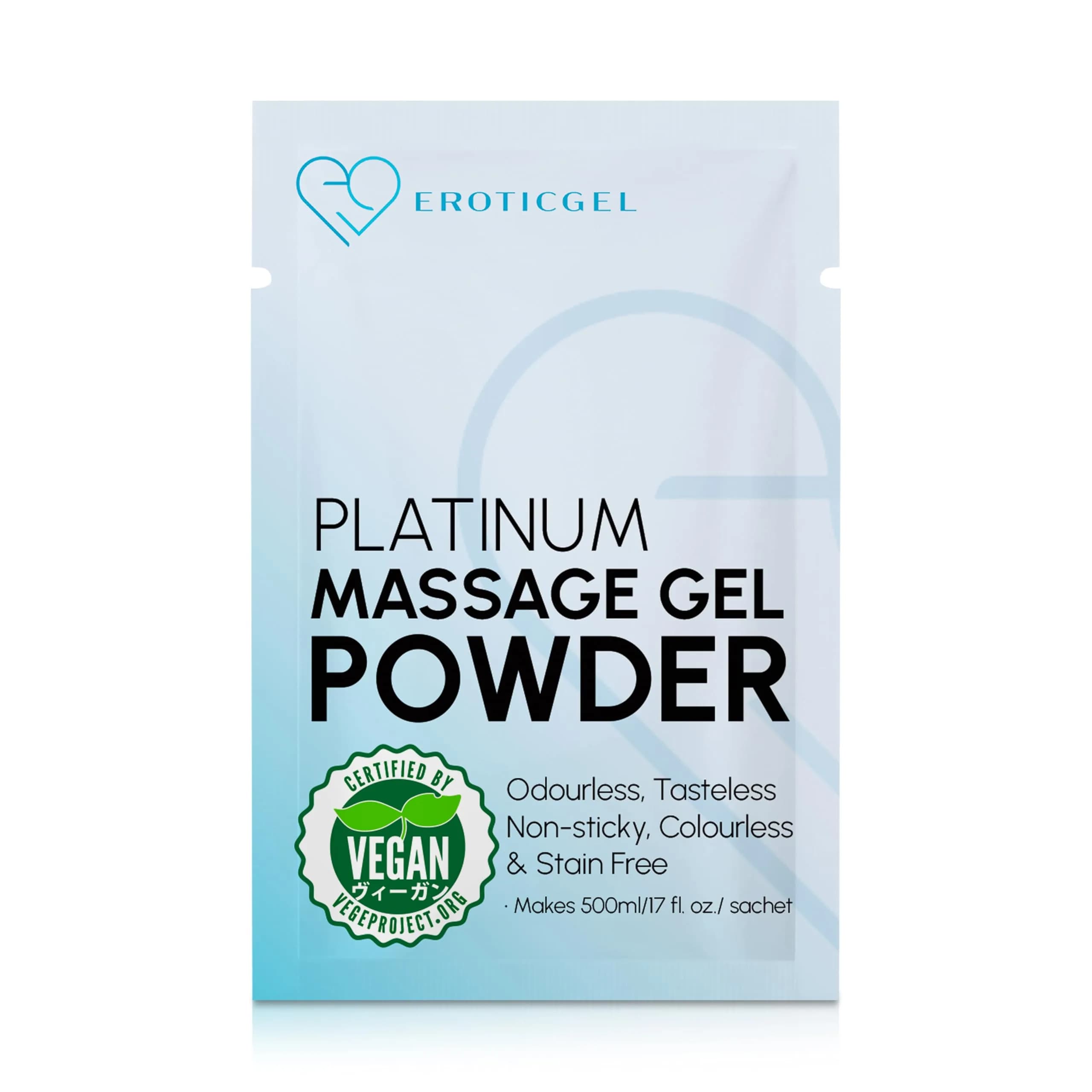 EROTICGEL Platinum Nuru Massage Gel Powder 5g (0.18 oz) | Vegan, Made in Japan, Makes 17 fl oz