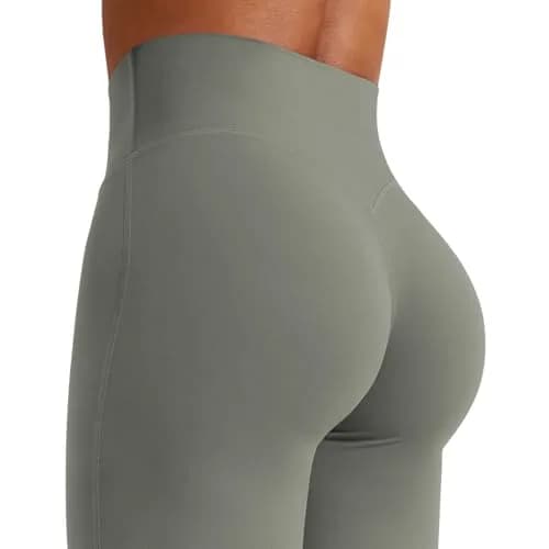 YEOREO Women's Straight Leggings 31.5" Inseam Yoga Pants - Gray Green M | Sweat-Wicking & High-Waisted thumbnail 6
