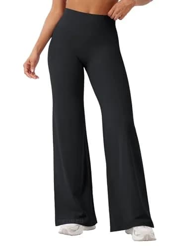 YEOREO Womens Straight Leggings 31.5" Inseam Black | High Waisted Gym Yoga Pants for Women thumbnail 1