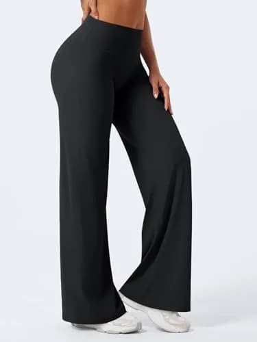 YEOREO Womens Straight Leggings 31.5" Inseam Black | High Waisted Gym Yoga Pants for Women thumbnail 8