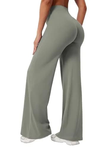YEOREO Workout Womens Straight Leggings 31.5" High Rise Nylon Spandex | Flat Front, Butt Lifting Fit thumbnail 2