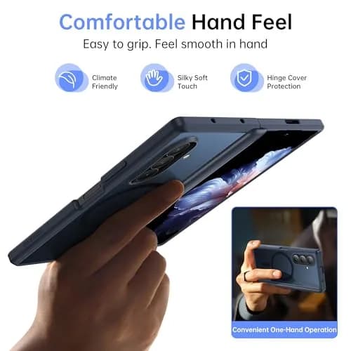 MOBOSI Magnetic Case for Samsung Galaxy Z Fold 7 with Screen Protector, Black | Full Body Hinge Protection thumbnail 7