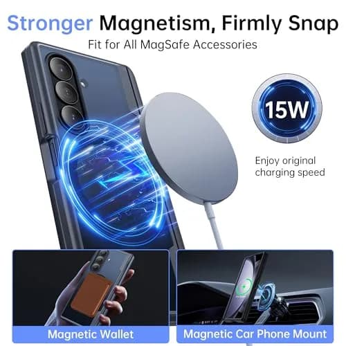 MOBOSI Magnetic Case for Samsung Galaxy Z Fold 7 with Screen Protector, Black | Full Body Hinge Protection thumbnail 2