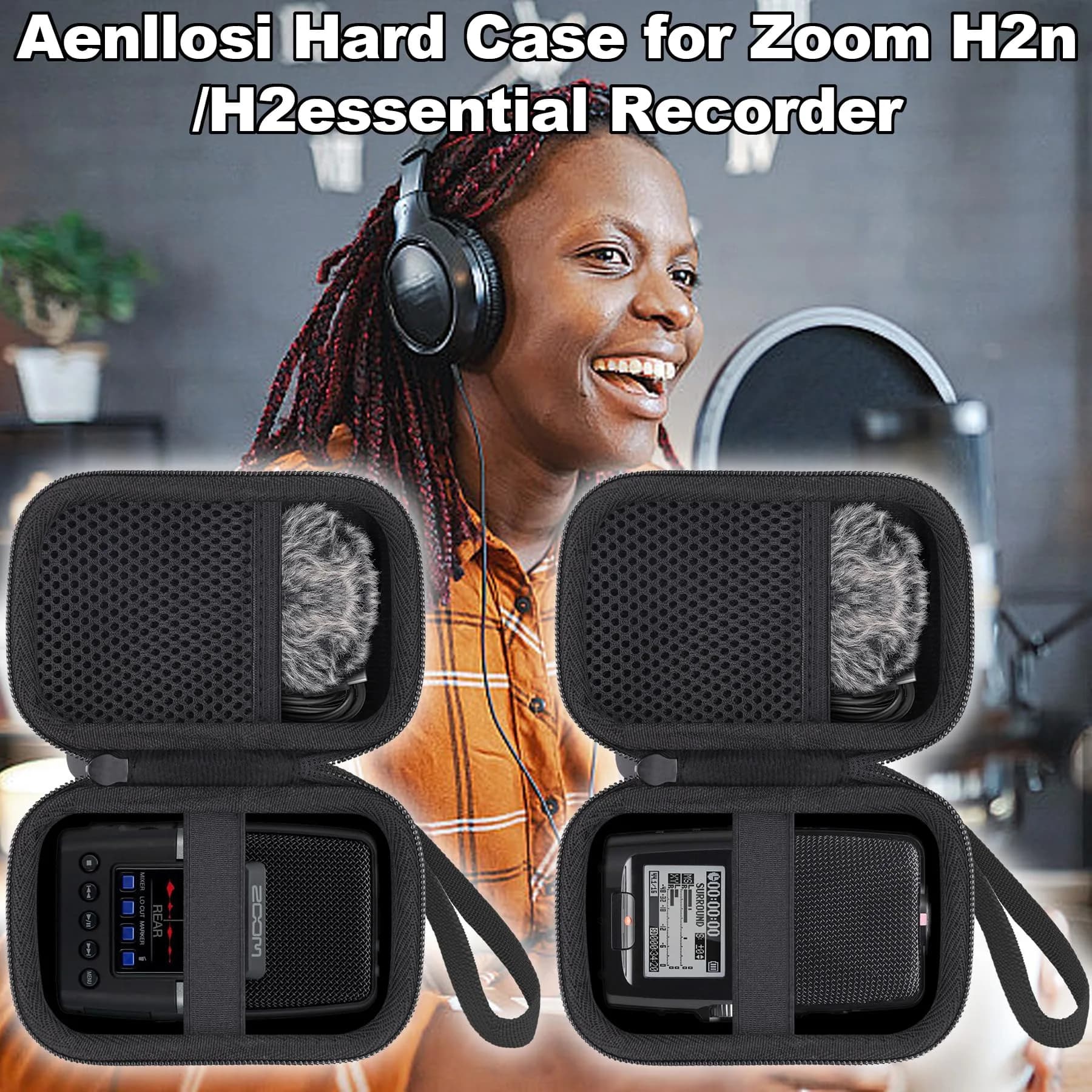Aenllosi Hard Case for Zoom H2essential/H2n Stereo Recorder | Dustproof, Waterproof & Lightweight thumbnail 6