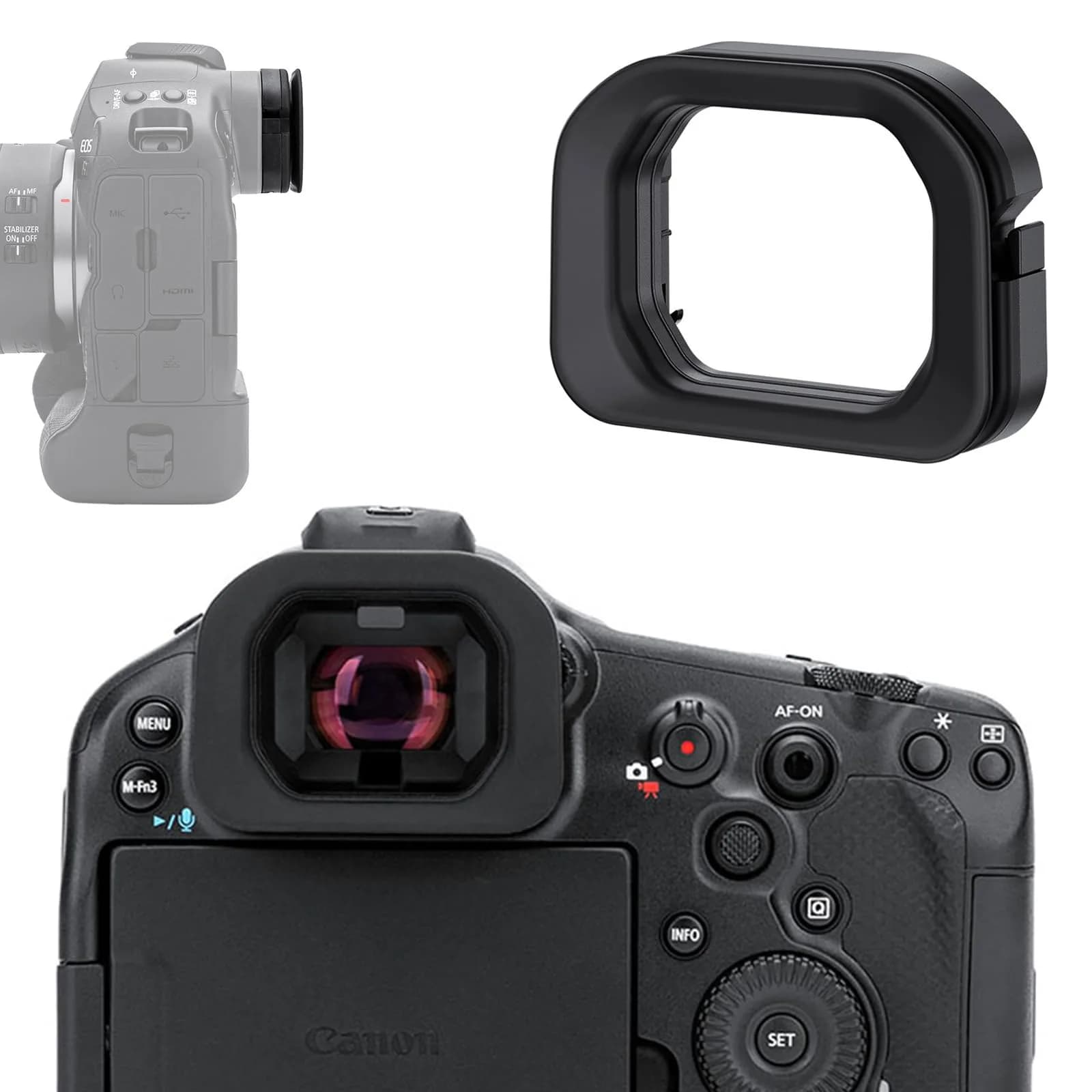 JJC EOS R1 Soft Silicone Camera Eyepiece Eyecup - Replaces Canon ER-I Rubber Eyecup - main product image