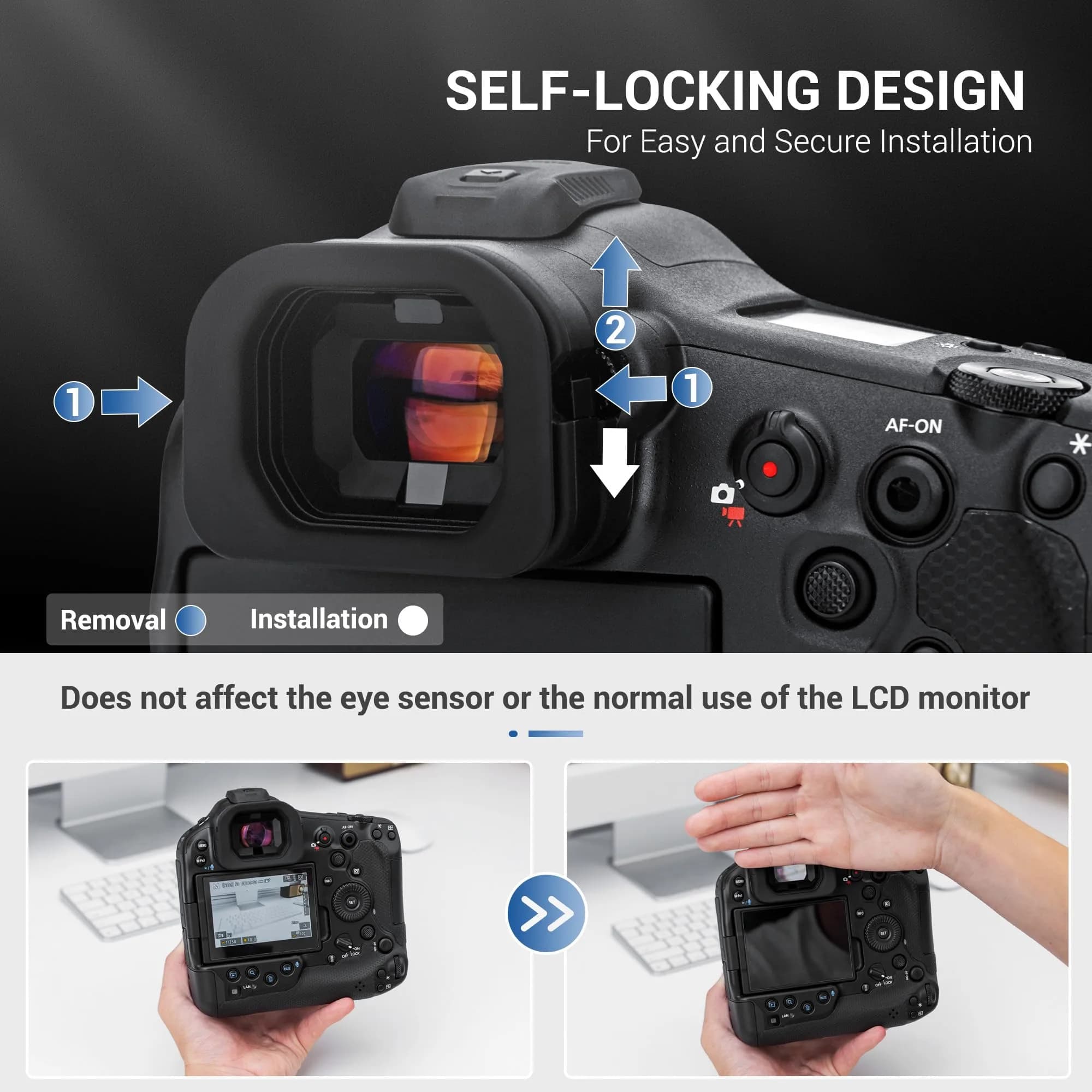 JJC EOS R1 Soft Silicone Camera Eyepiece Eyecup - Replaces Canon ER-I Rubber Eyecup - view 4