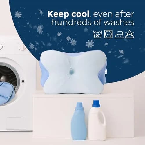 Derila Ergo Cooling Pillowcase 54cm x 36cm x 1.2cm (21.25 x 14.17 x 4.72 in) | Breathable Nylon-Spandex Blend for Neck Support thumbnail 5