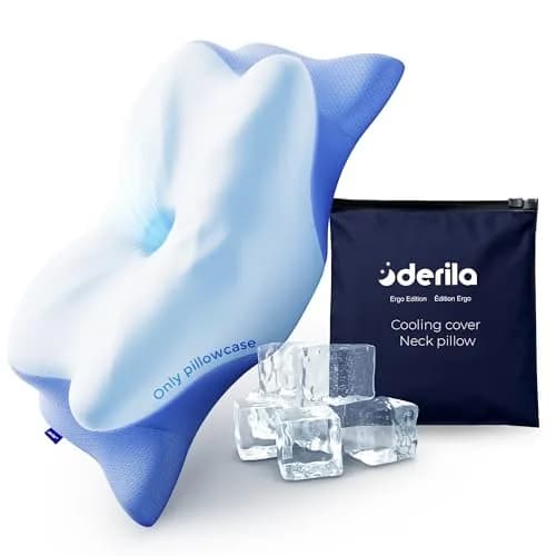 Derila Ergo Cooling Pillowcase 54cm x 36cm x 1.2cm (21.25 x 14.17 x 4.72 in) | Breathable Nylon-Spandex Blend for Neck Support thumbnail 1