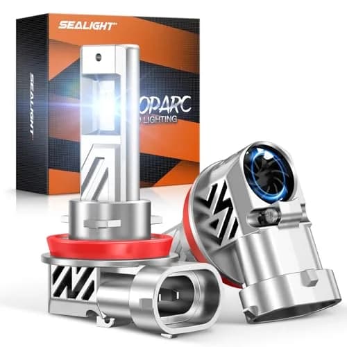 SEALIGHT H11/H8/H9 LED Bulb Mini Size 60000LM (2-Pack) | Universal Fit 12V DC Motorcycle & Powersports Headlight Upgrade thumbnail 1