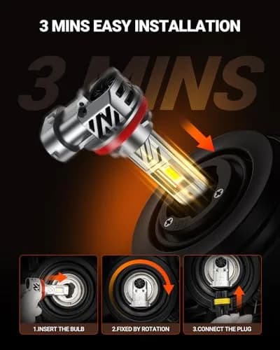 SEALIGHT H11/H8/H9 LED Bulb Mini Size 60000LM (2-Pack) | Universal Fit 12V DC Motorcycle & Powersports Headlight Upgrade thumbnail 4