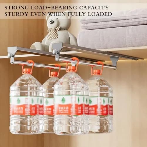 CICUFY Pull Out Closet Rod 40cm (15.7 inch) | Heavy Duty Pants Rack with Smooth Operation thumbnail 4