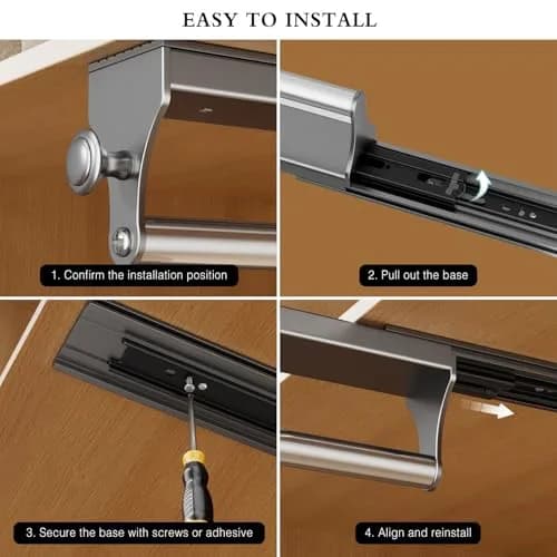 CICUFY Pull Out Closet Rod 40cm (15.7 inch) | Heavy Duty Pants Rack with Smooth Operation thumbnail 8