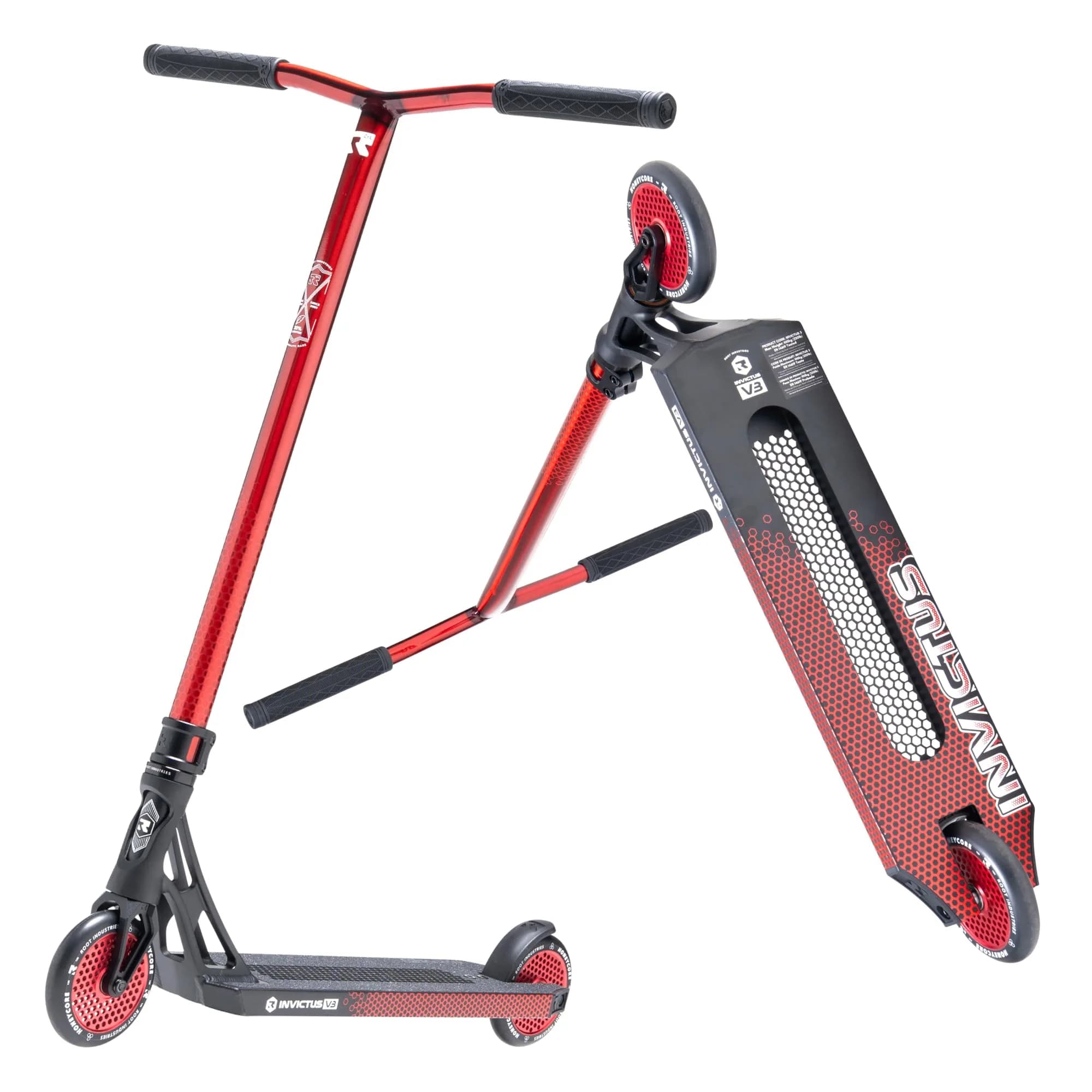Root Industries Invictus Complete Pro Scooter – 120mm Honeycore Wheels, Chromolite Bars, HIC Compression & Cut-Out Deck (Burnt Red) | Lightweight & Durable