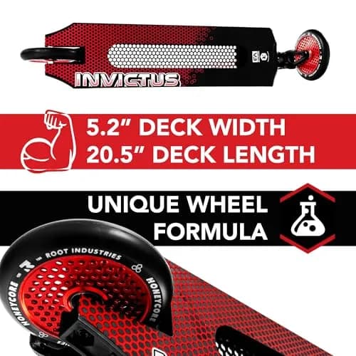 Root Industries Invictus Complete Pro Scooter – 120mm Honeycore Wheels, Chromolite Bars, HIC Compression & Cut-Out Deck (Burnt Red) | Lightweight & Durable thumbnail 6