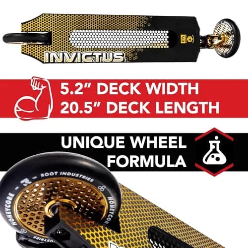 Root Industries Invictus Complete Pro Scooter – 120mm Honeycore Wheels, Chromolite Bars, HIC Compression & Cut-Out Deck (Burnt Gold) | Lightweight & Durable thumbnail 6