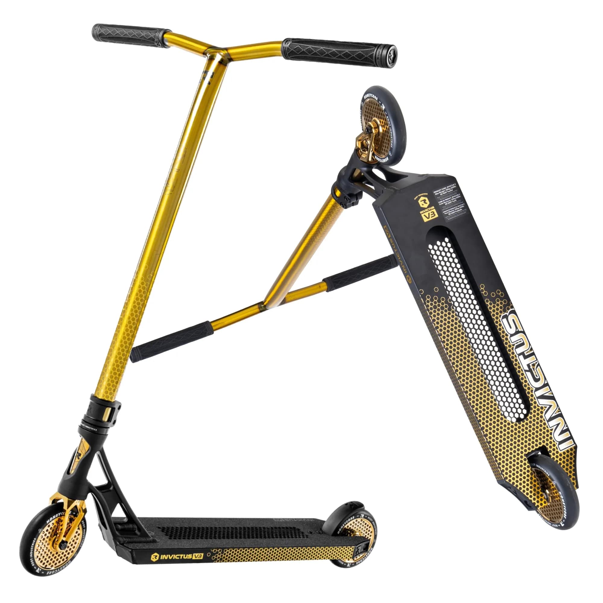 Root Industries Invictus Complete Pro Scooter – 120mm Honeycore Wheels, Chromolite Bars, HIC Compression & Cut-Out Deck (Burnt Gold) | Lightweight & Durable - main product image