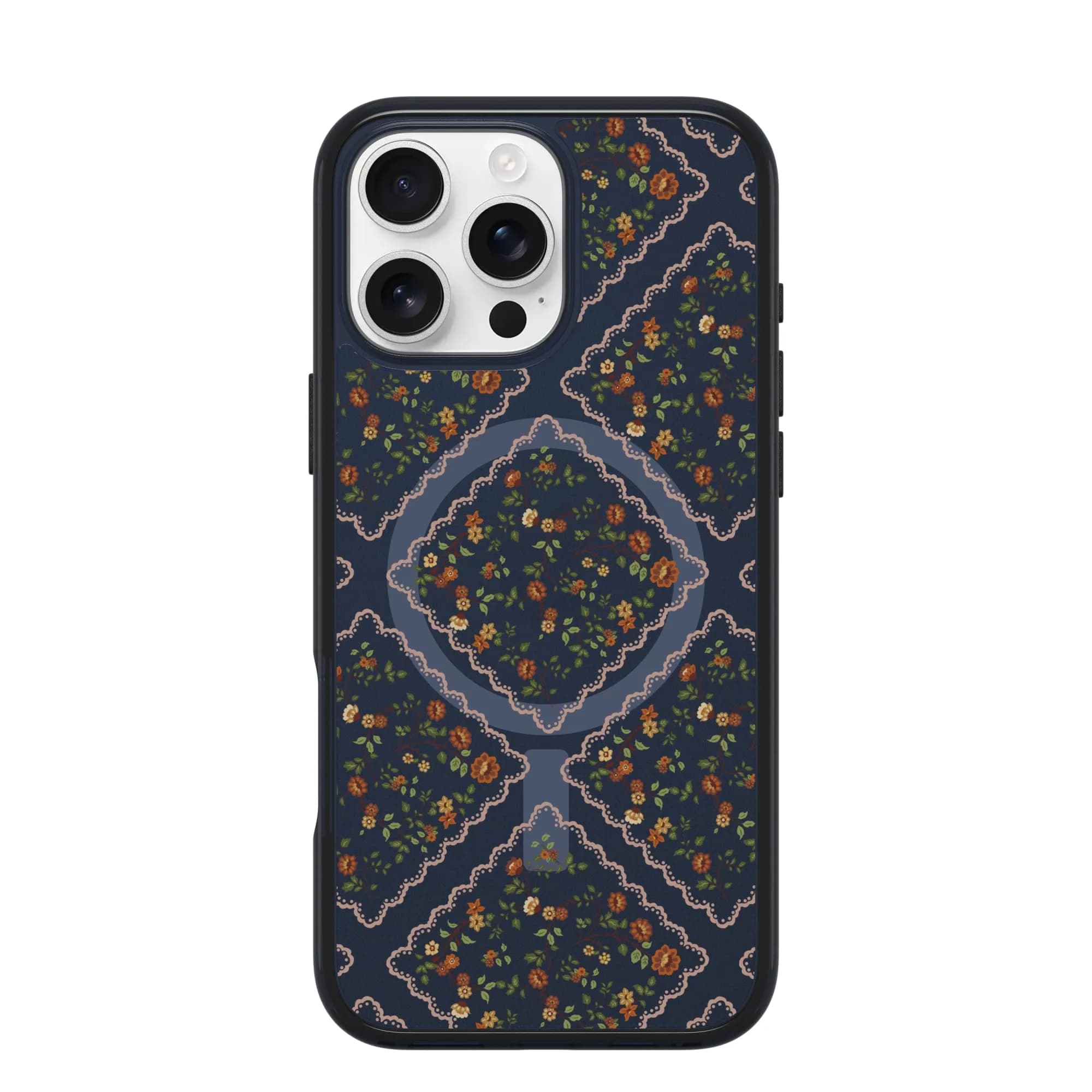 OtterBox iPhone 16 Pro Max Symmetry Series Clear Case - Blue Floral | Slim, Drop-Proof & MagSafe Compatible — New: Floral Romance Blue