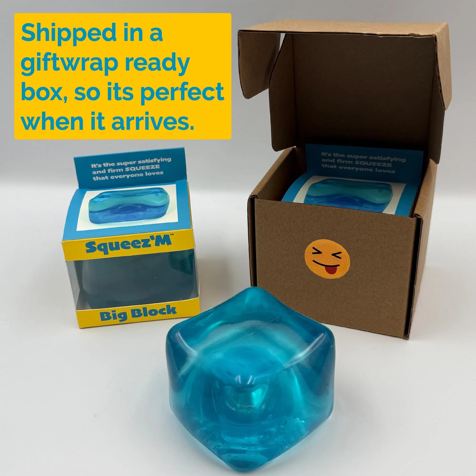Squeez'M Big Block Premium Stress Cube | ASTM Certified Non-Toxic Slow-Rise Sensory Toy (2.5 x 2.25 x 2.5 inches) - view 6