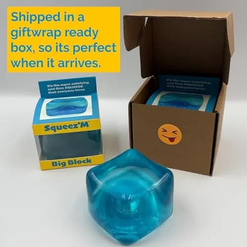 Squeez'M Big Block Premium Stress Cube | ASTM Certified Non-Toxic Slow-Rise Sensory Toy (2.5 x 2.25 x 2.5 inches) thumbnail 6