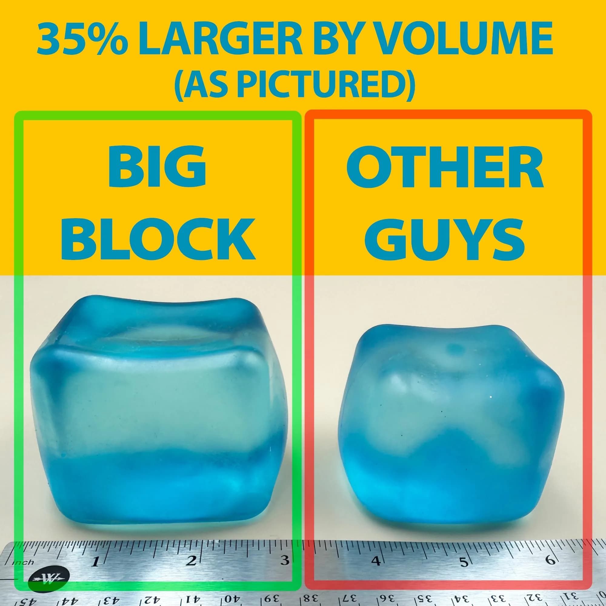 Squeez'M Big Block Premium Stress Cube | ASTM Certified Non-Toxic Slow-Rise Sensory Toy (2.5 x 2.25 x 2.5 inches) - view 3
